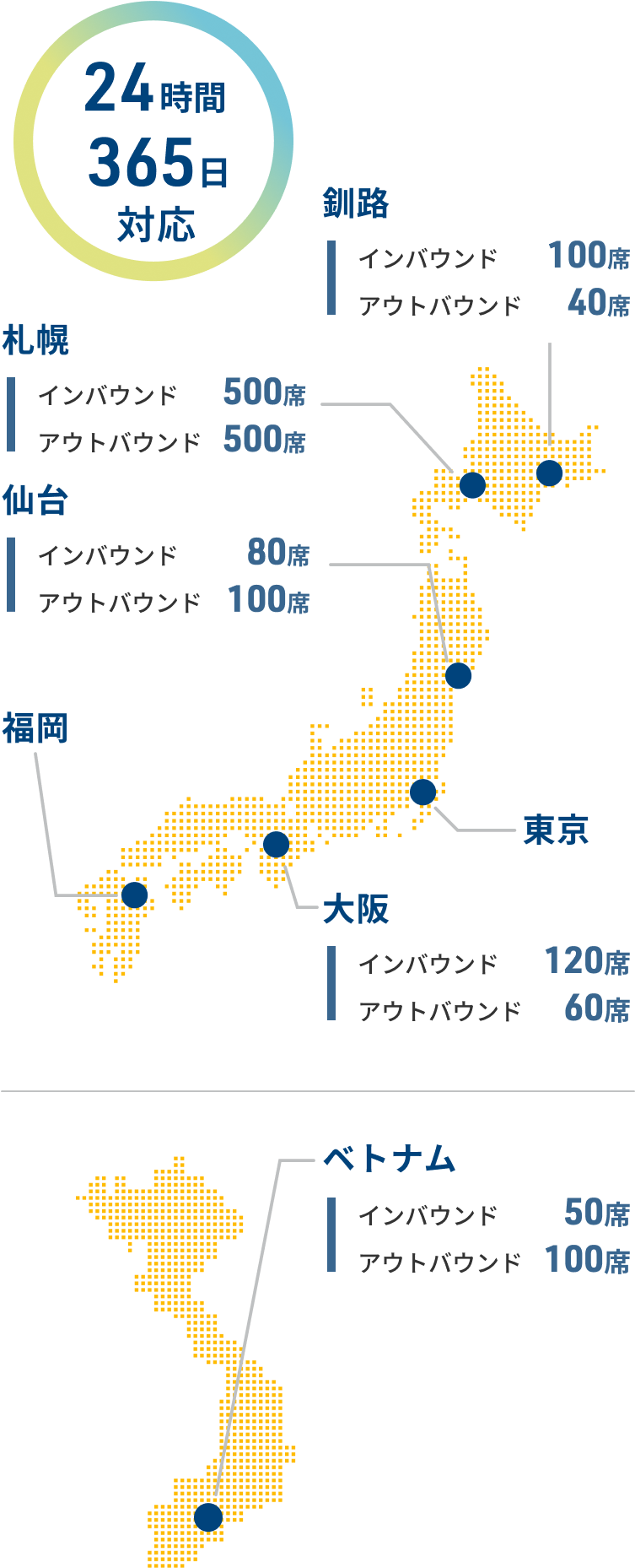 24時間365日対応 拠点一覧マップ